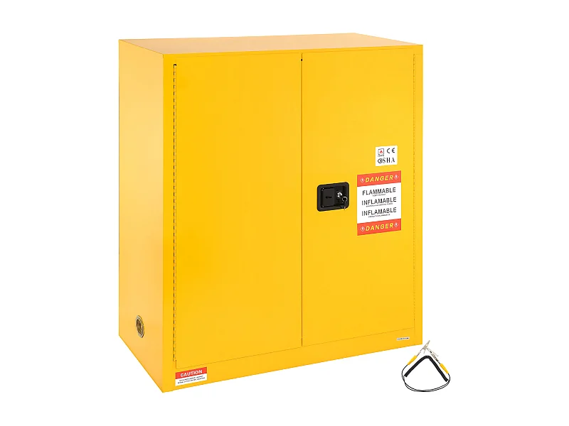 Sicherheitsschrank, SucceBuy Sicherheitsschrank Entflammbar 114 L Gelb 109,5 × 46 × 127,3 cm Schrank Gelb