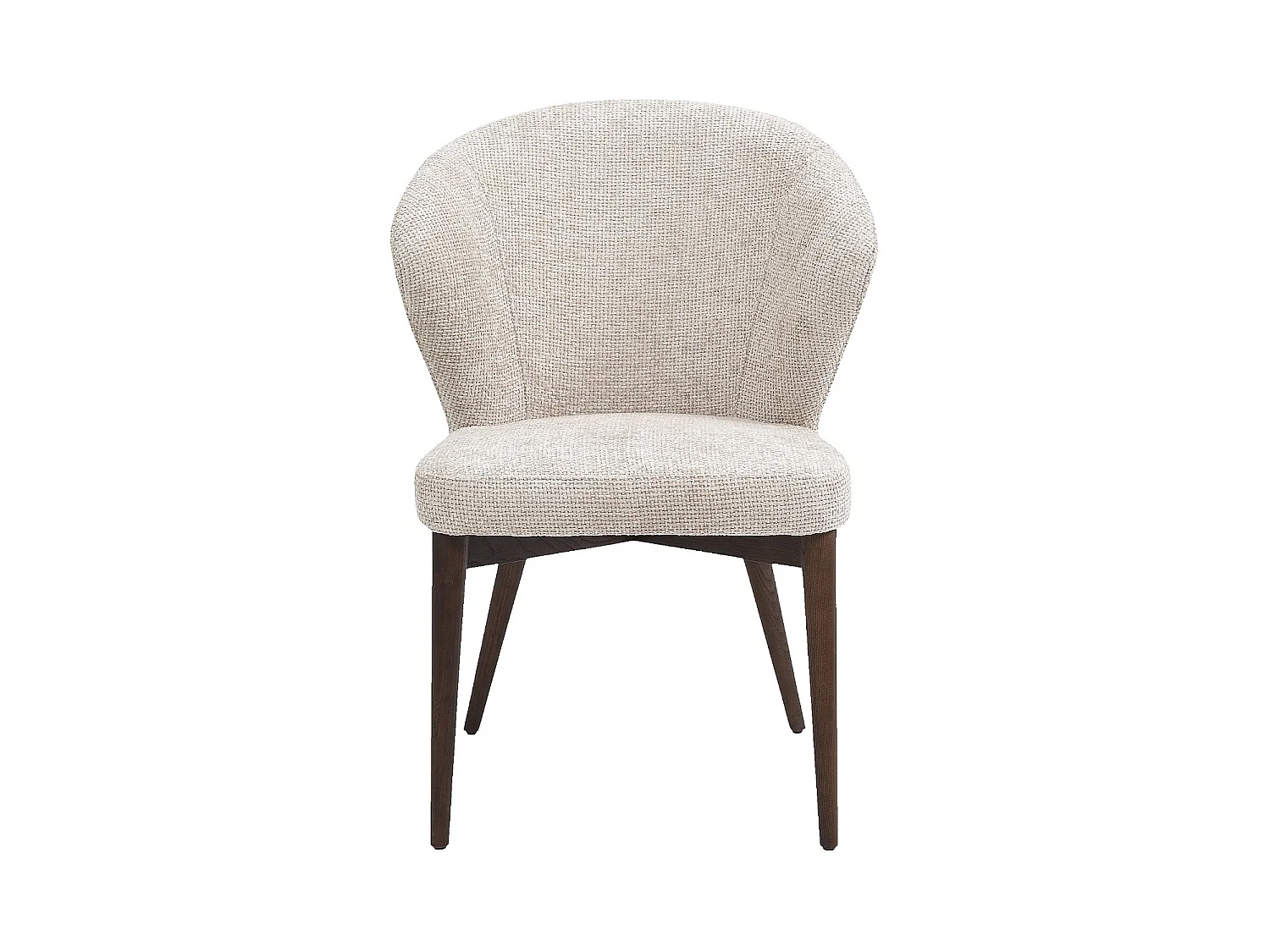 Habitat - Lot de 2 chaises en tissu chenille et bois massif finition noyer - Crème - Luris