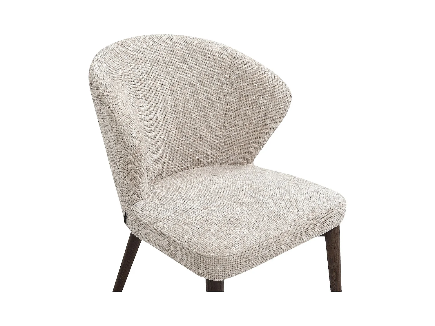 Habitat - Lot de 2 chaises en tissu chenille et bois massif finition noyer - Crème - Luris
