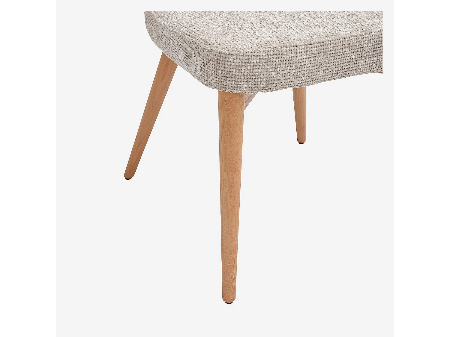 Habitat - Lot de 2 chaises en tissu chenille et bois massif couleur chêne - Crème - Luris