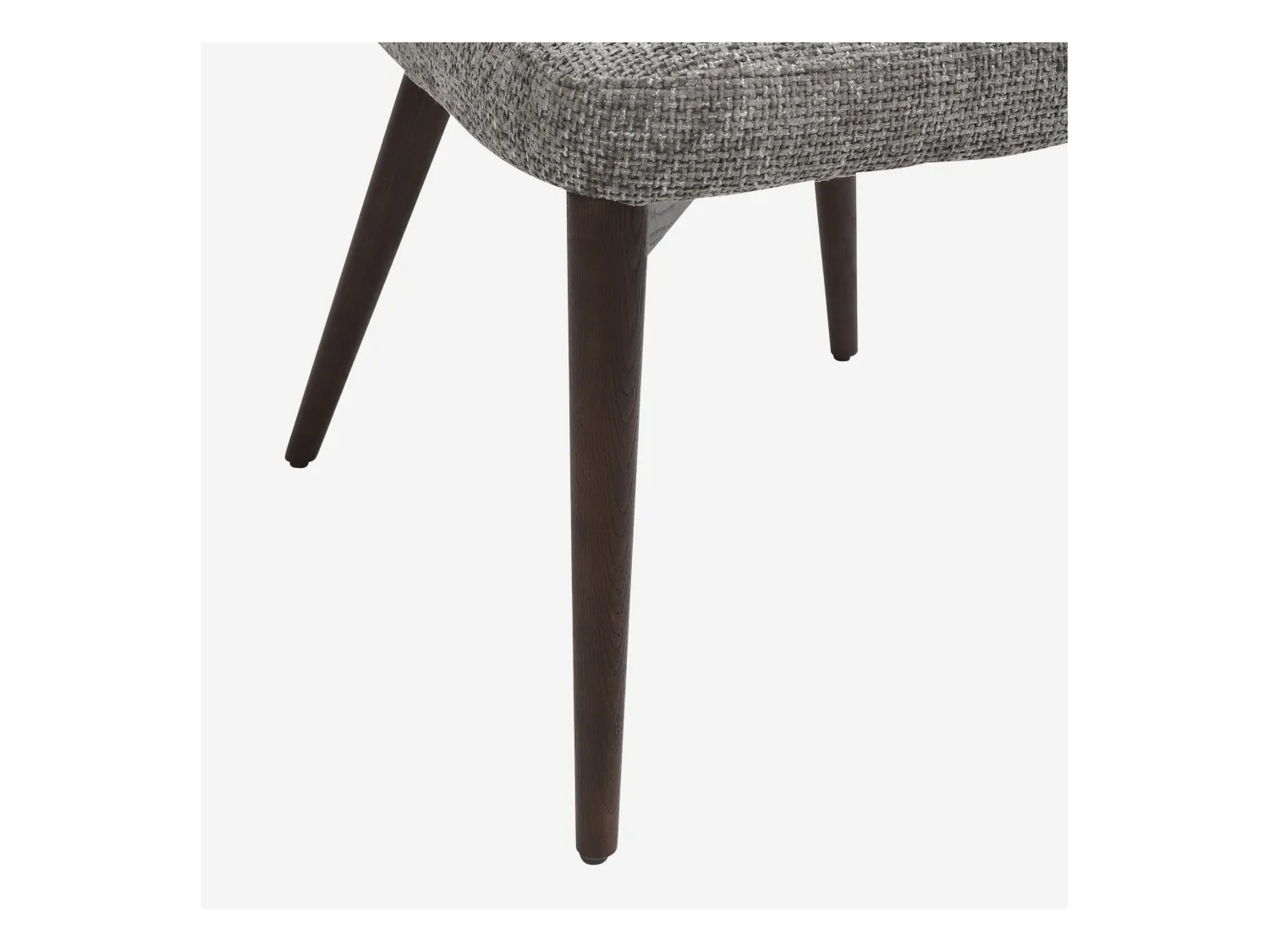 Habitat - Lot de 2 chaises en tissu chenille et bois massif couleur noyer - Gris argent - Luris