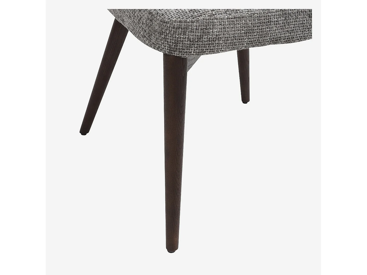 Lot de 2 chaises en tissu chenille et bois massif couleur noyer - Gris argent