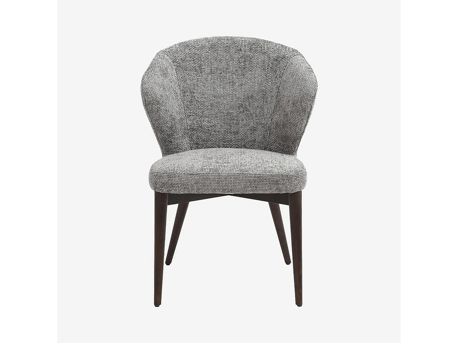 Lot de 2 chaises en tissu chenille et bois massif couleur noyer - Gris argent