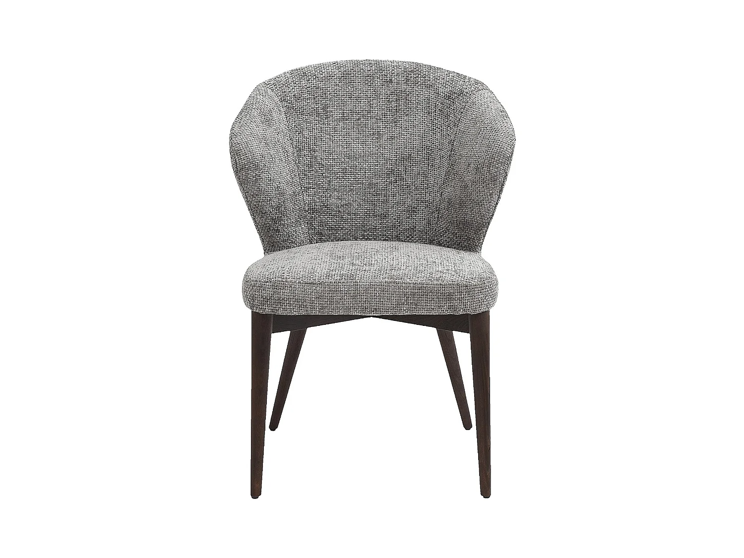Habitat - Lot de 2 chaises en tissu chenille et bois massif finition noyer - Gris argent - Luris