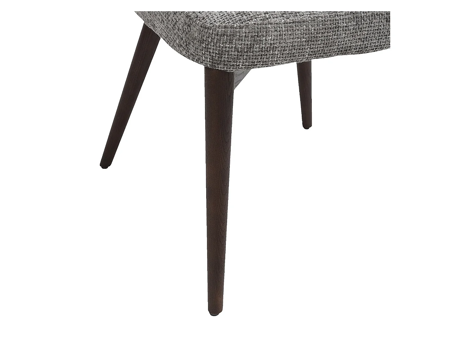 Habitat - Lot de 2 chaises en tissu chenille et bois massif finition noyer - Gris argent - Luris