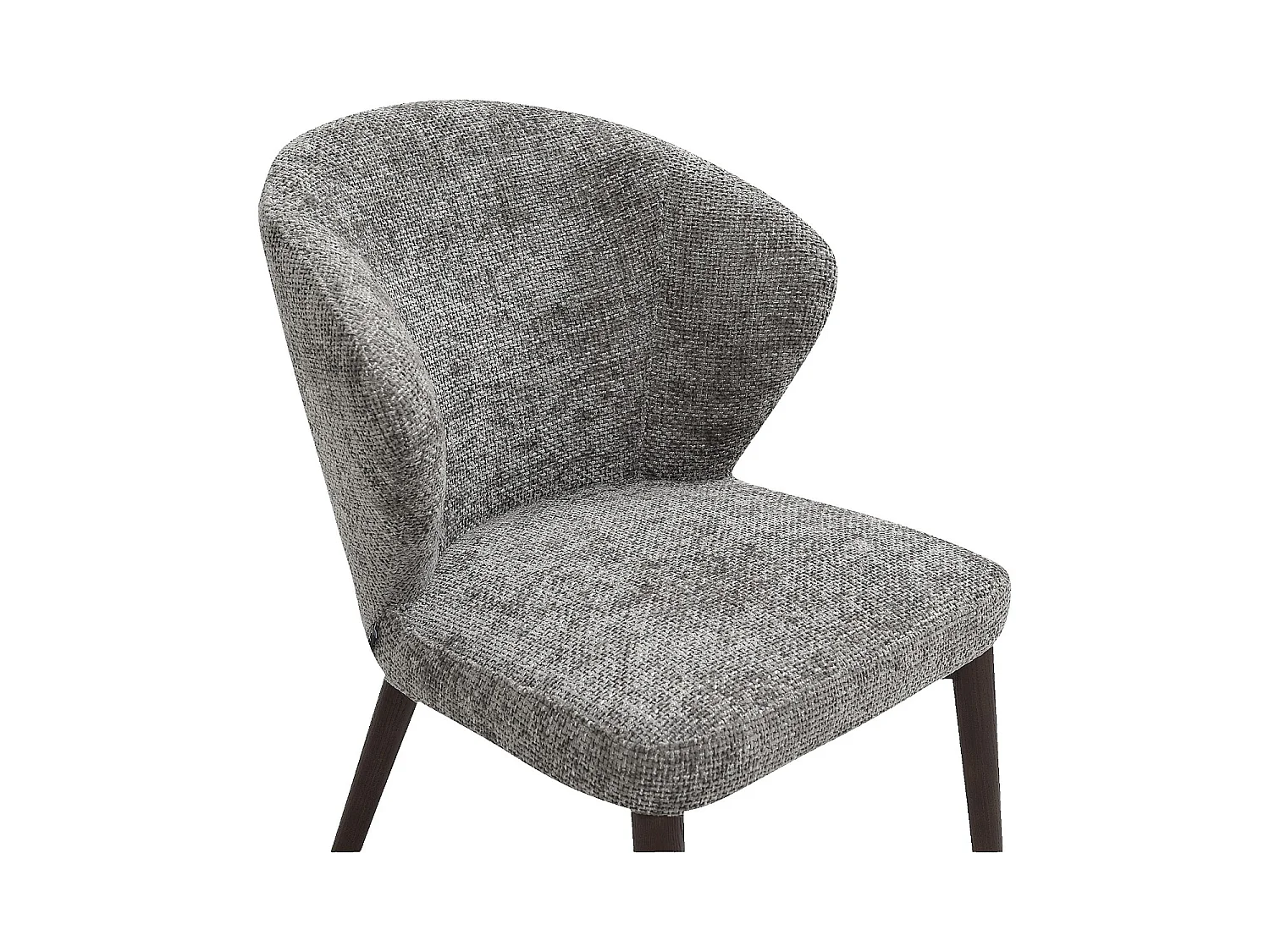 Habitat - Lot de 2 chaises en tissu chenille et bois massif finition noyer - Gris argent - Luris