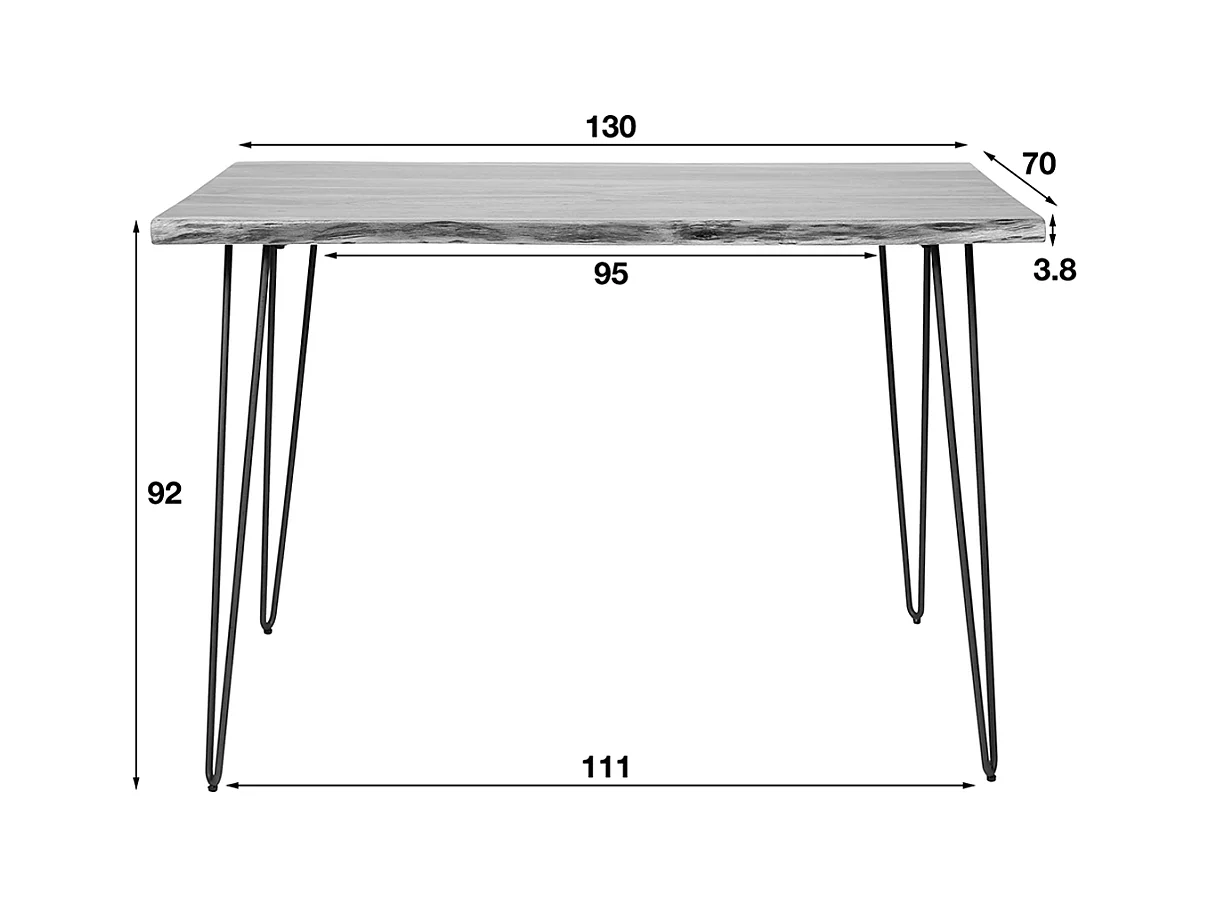 Table de bar - Bois Bois - 130 x 70 cm - ERGEA