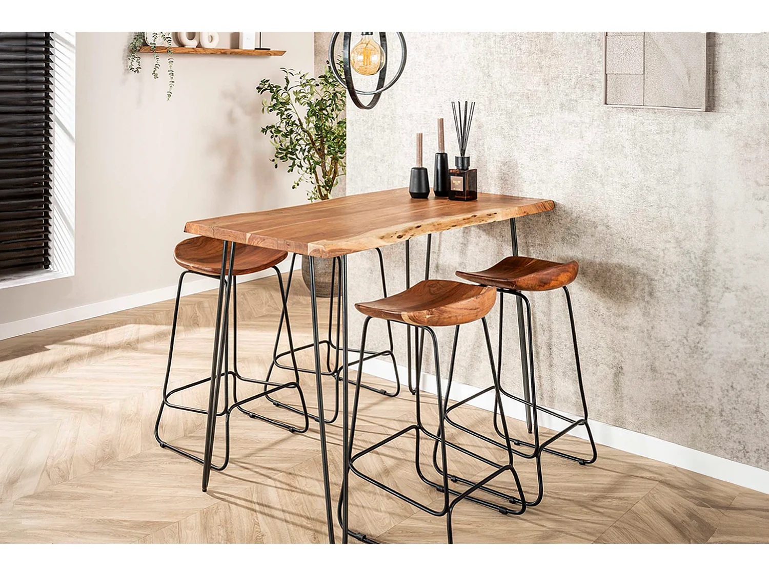 Mesa de bar - Madera Madera - 70 x 130 cm - ERGEA