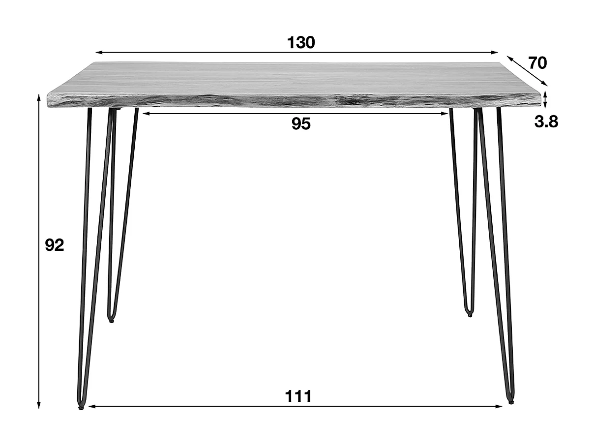 Mesa de bar - Madera Madera - 70 x 130 cm - ERGEA