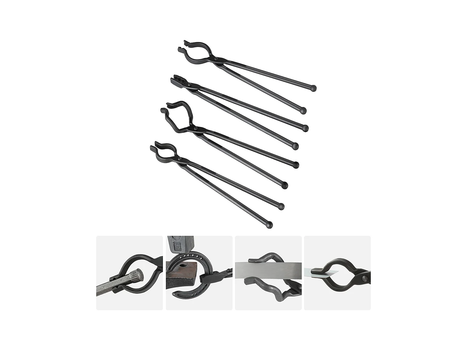 Pince de Forge SucceBuy, 46 cm, 4 Boulons V-Bit, Mâchoire de Loup, Préhension Z V-Bit