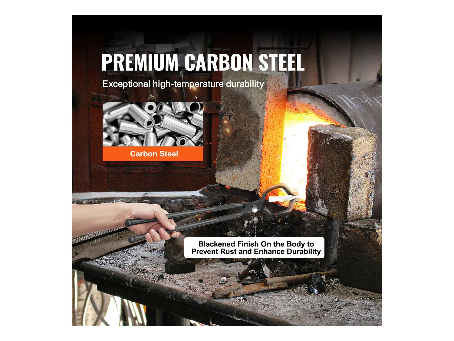 Pince de Forge SucceBuy, 46 cm, 4 Boulons V-Bit, Mâchoire de Loup, Préhension Z V-Bit