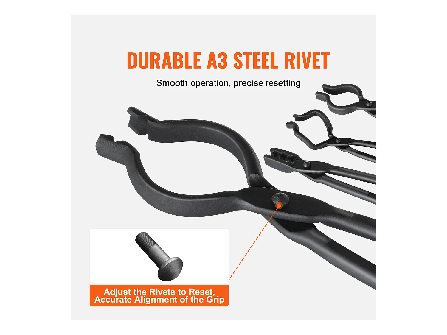 Pince de Forge SucceBuy, 46 cm, 4 Boulons V-Bit, Mâchoire de Loup, Préhension Z V-Bit