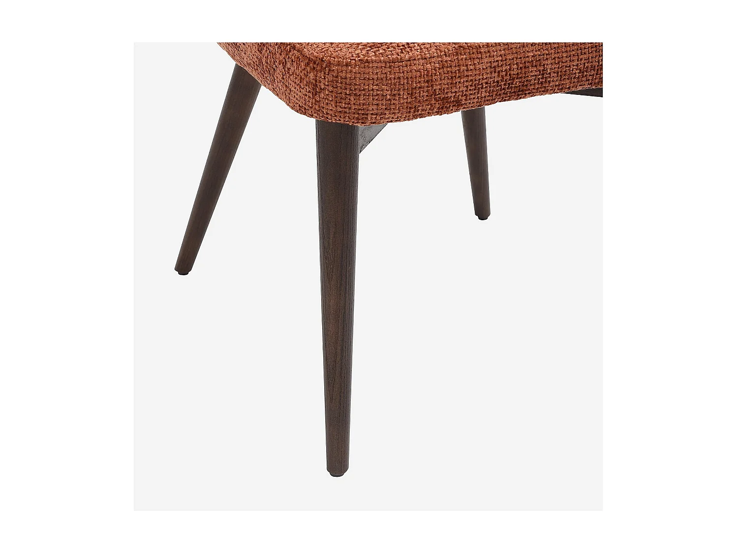 Habitat - Lot de 2 chaises en tissu chenille et bois massif couleur noyer - Terracotta - Luris