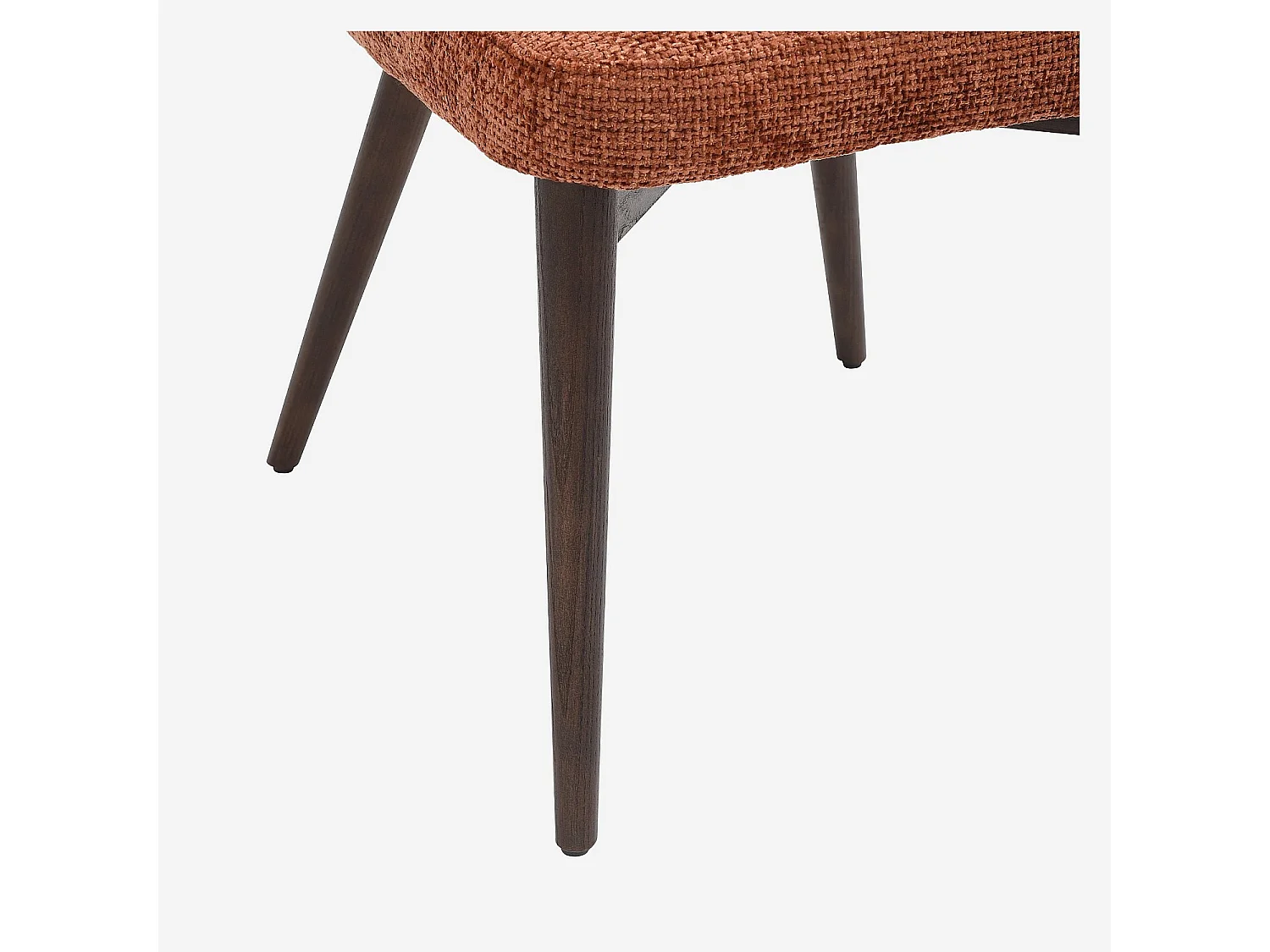 Lot de 2 chaises en tissu chenille et bois massif finition noyer - Terracotta