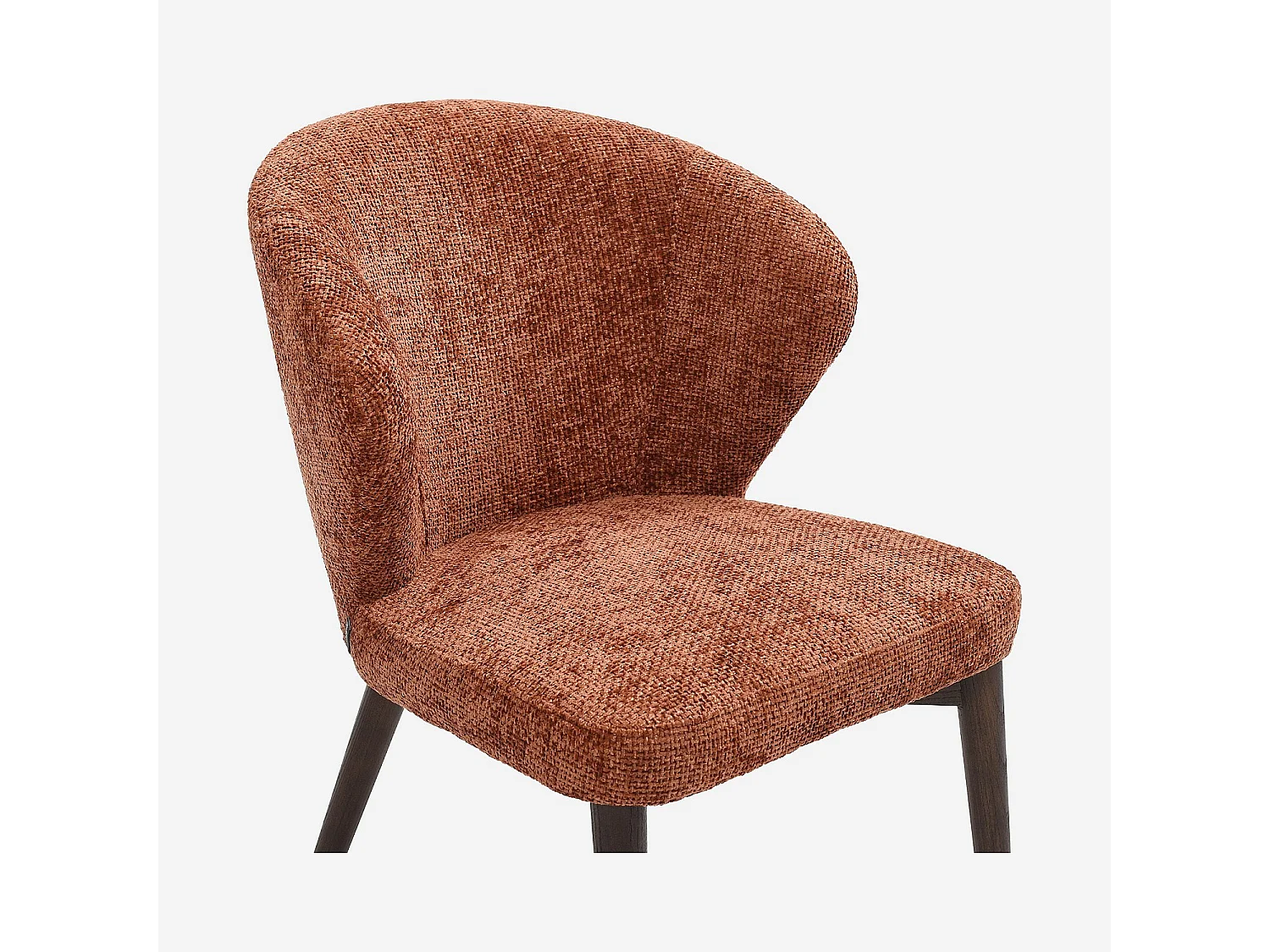 Lot de 2 chaises en tissu chenille et bois massif finition noyer - Terracotta