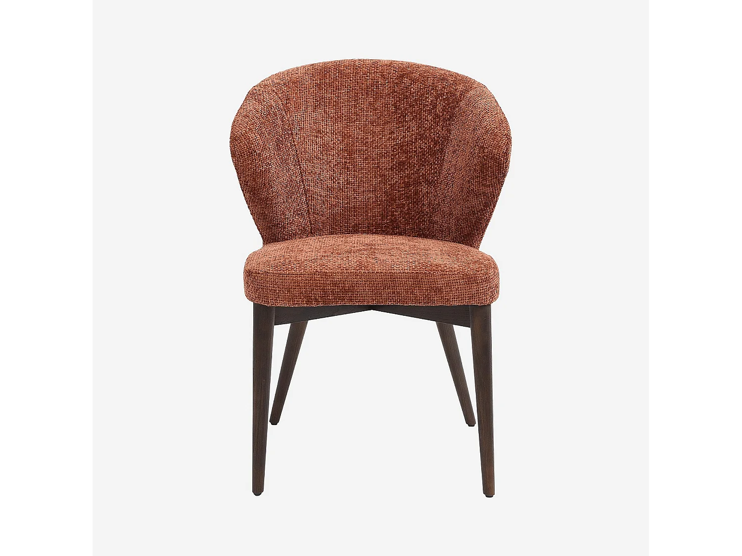 Lot de 2 chaises en tissu chenille et bois massif finition noyer - Terracotta