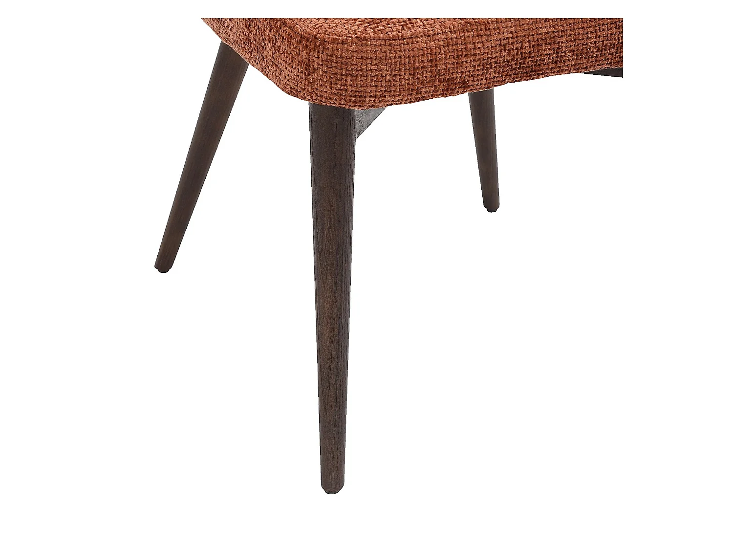 Habitat - Lot de 2 chaises en tissu chenille et bois massif finition noyer - Terracotta - Luris