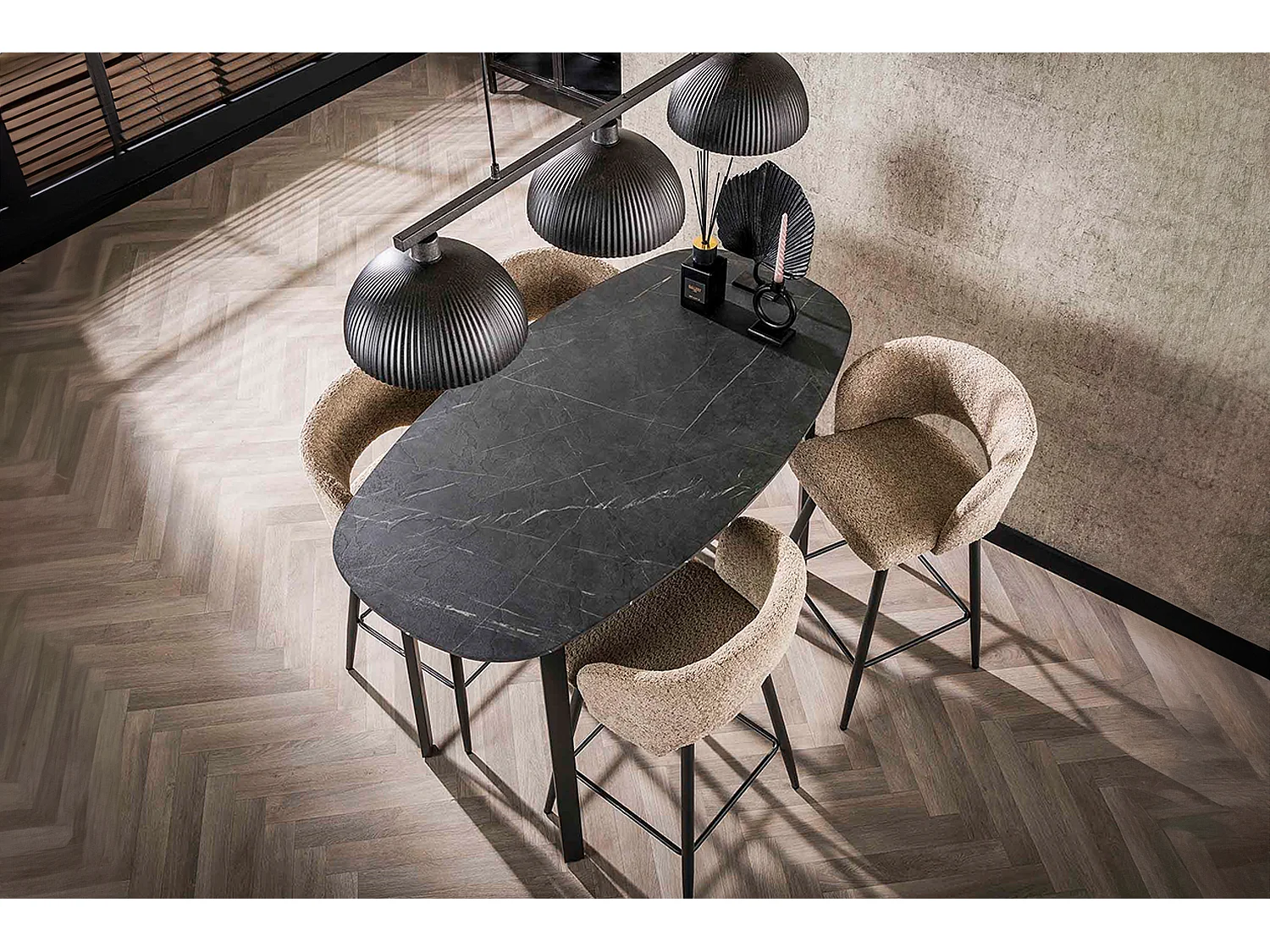 Bartafel - Zwart Hout - 140 x 75 cm - SESTA