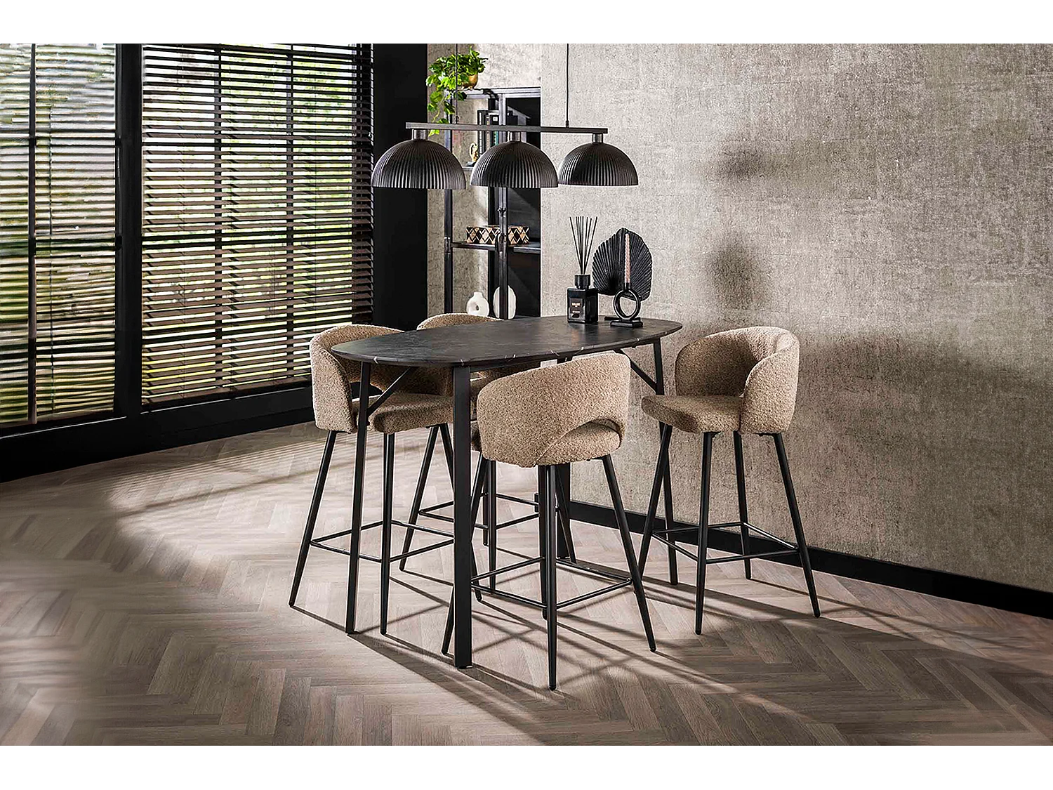 Bartafel - Zwart Hout - 140 x 75 cm - SESTA