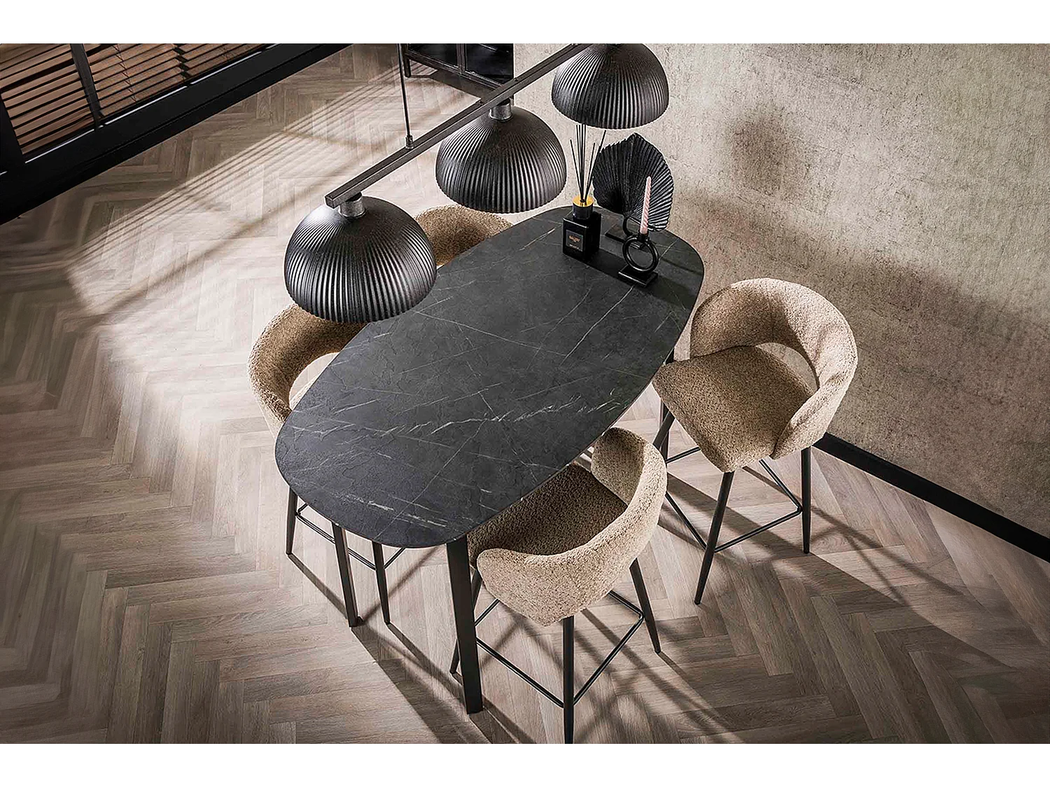 Bartafel - Zwart Hout - 140 x 75 cm - SESTA