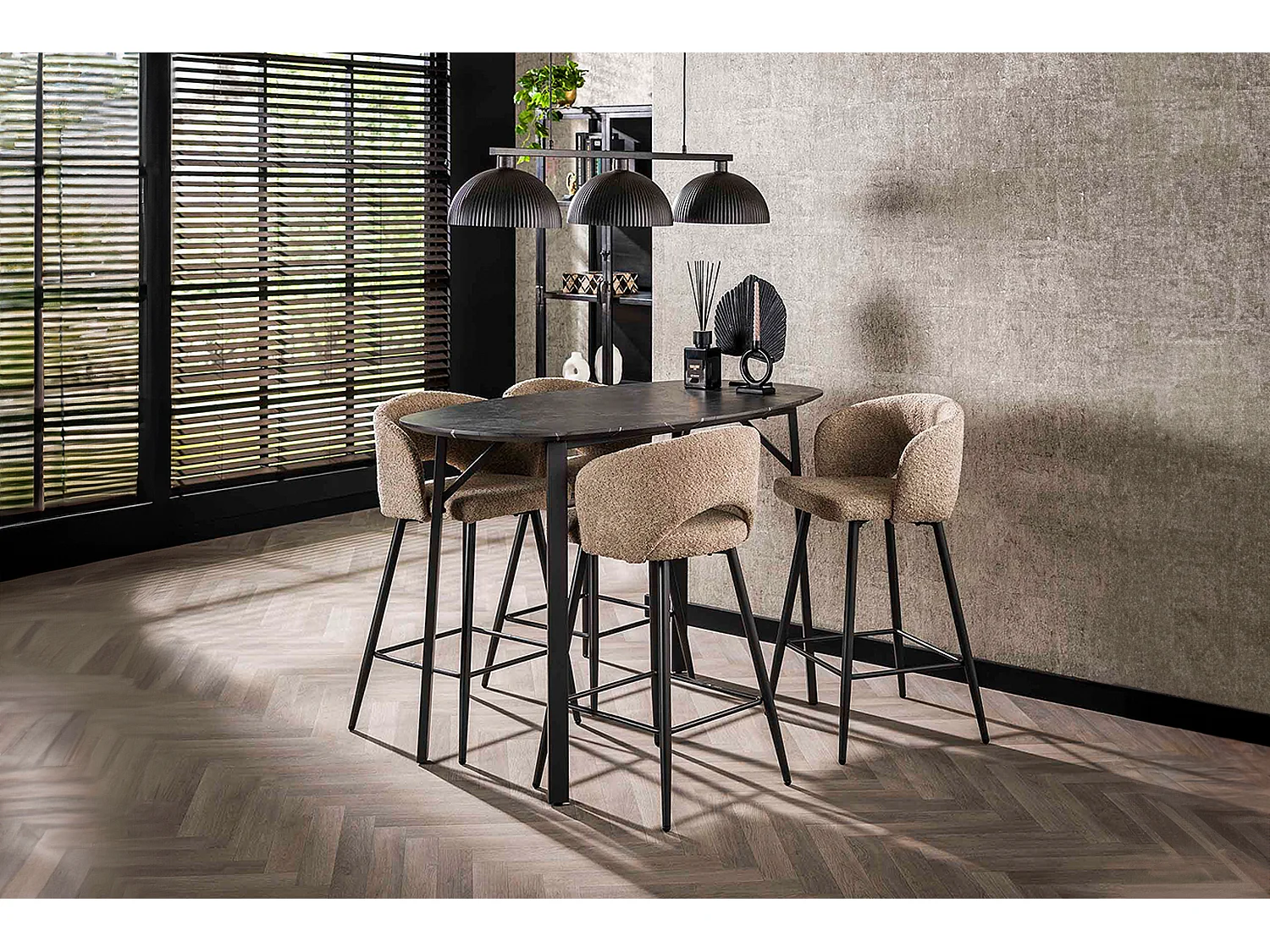 Bartisch - Schwarz Holz - 75 x 140 cm - SESTA