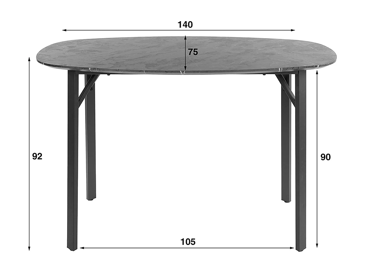 Bartisch - Schwarz Holz - 75 x 140 cm - SESTA