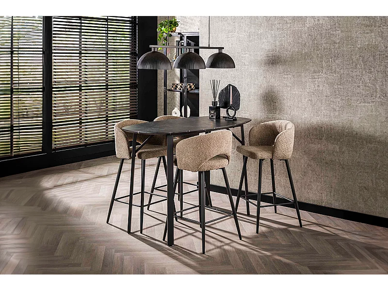 Table de bar - Noir Bois - 140 x 75 cm - SESTA
