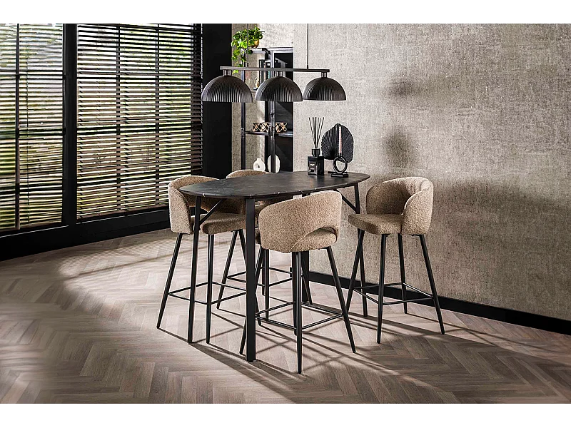 Bartisch - Schwarz Holz - 140 x 75 cm - SESTA