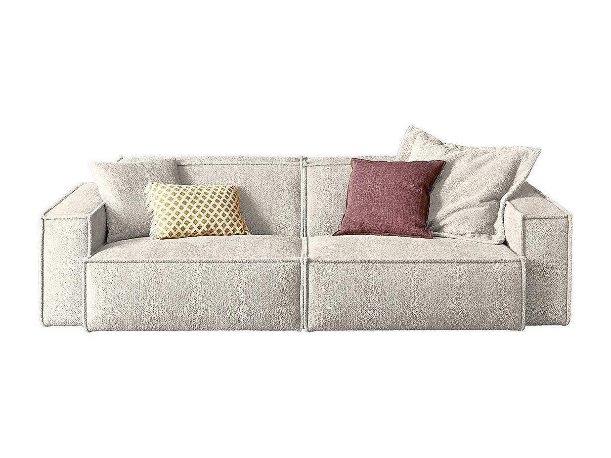 Sofa - Weiß Webstoff - SAMU