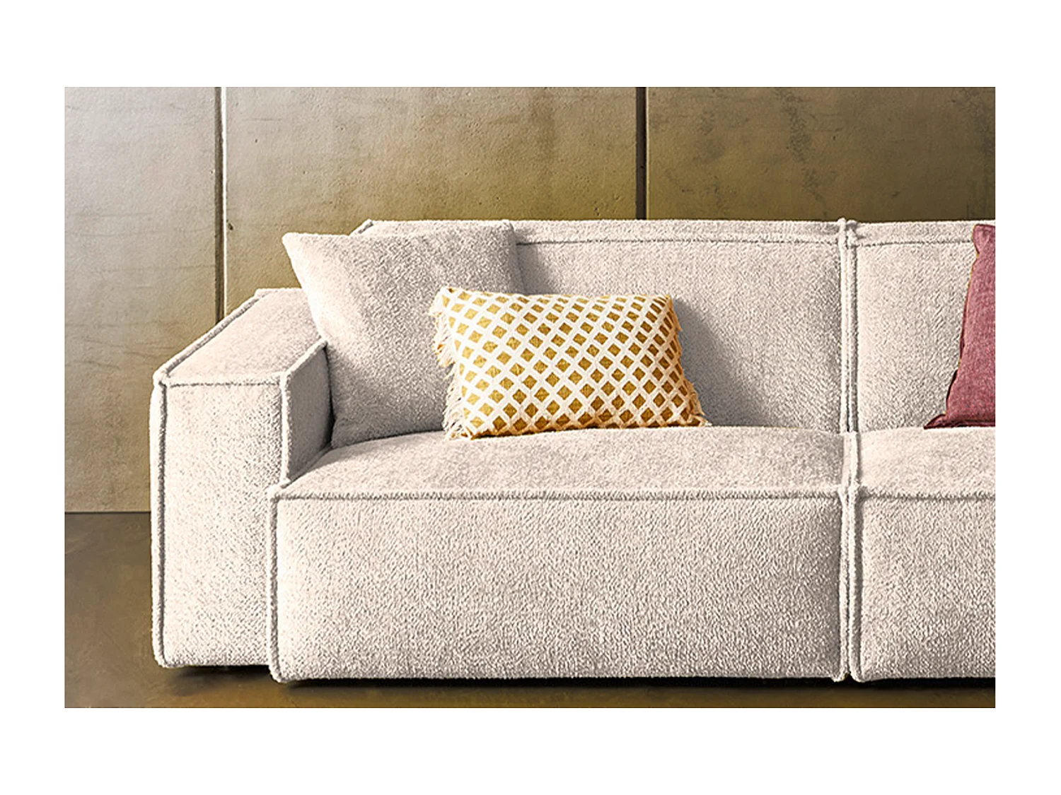 Sofa - Weiß Webstoff - SAMU