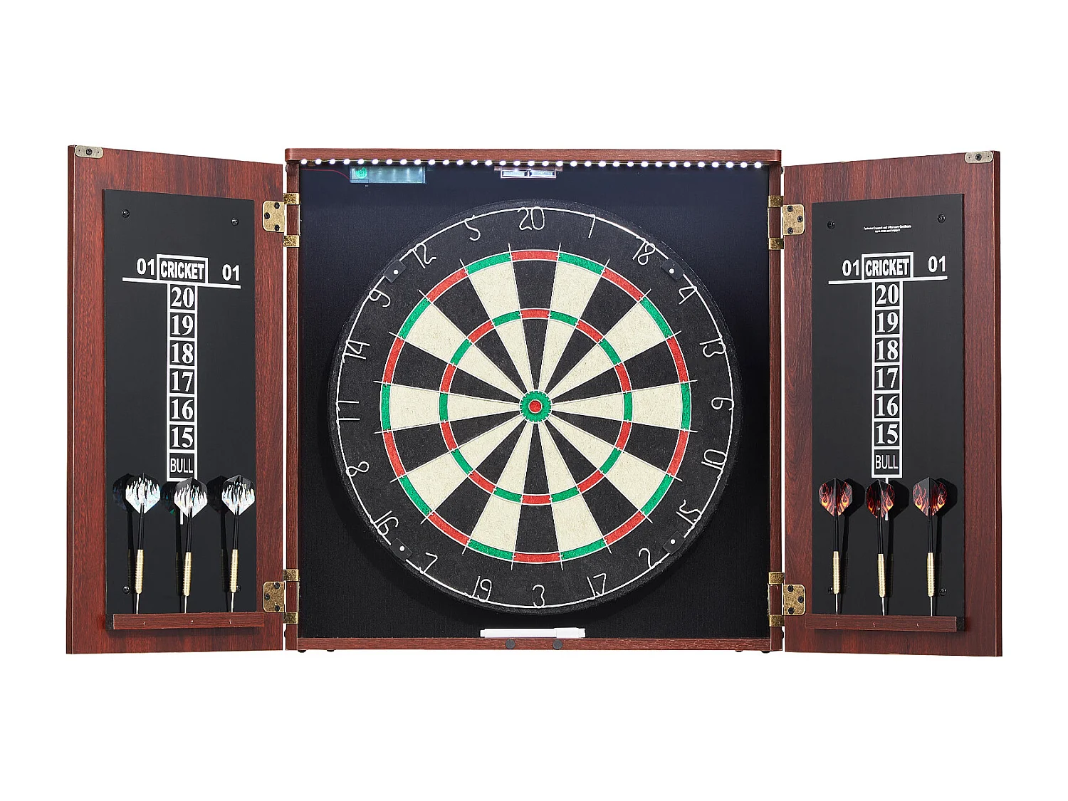 Ensemble Cible de Fléchettes SucceBuy, Taille Officielle, Fléchettes à Pointe en Acier, avec Accessoires