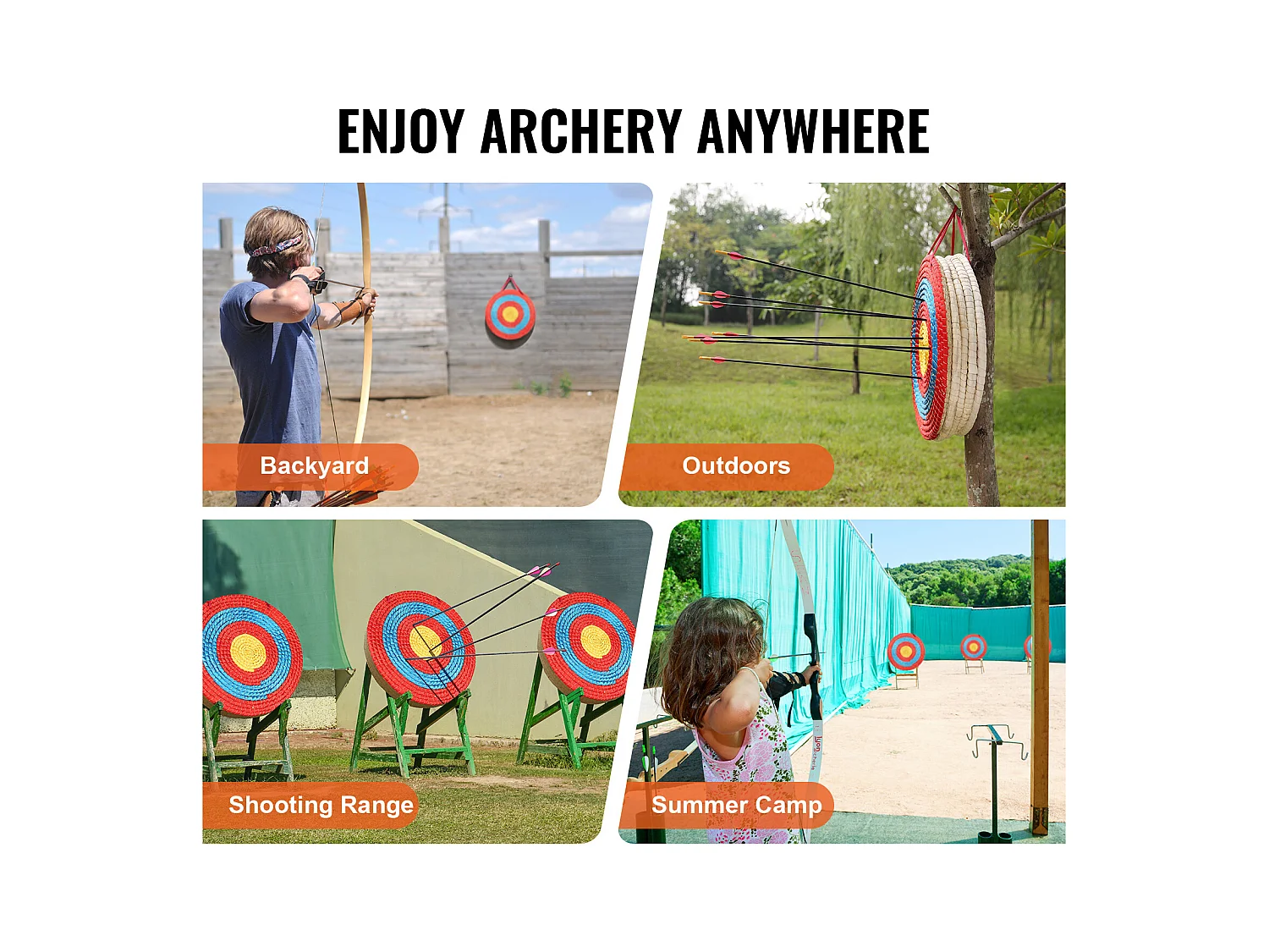 Cible de Tir à l'Arc d'Extérieur SucceBuy, 50,8 cm, Cible de Flèche en Paille Solide pour le Tir à l'Arc