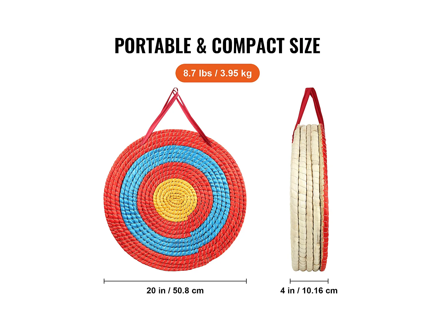Cible de Tir à l'Arc d'Extérieur SucceBuy, 50,8 cm, Cible de Flèche en Paille Solide pour le Tir à l'Arc