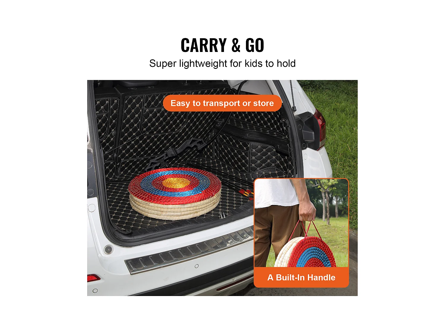 Cible de Tir à l'Arc d'Extérieur SucceBuy, 50,8 cm, Cible de Flèche en Paille Solide pour le Tir à l'Arc