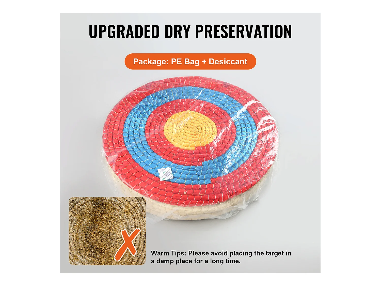 Cible de Tir à l'Arc d'Extérieur SucceBuy, 50,8 cm, Cible de Flèche en Paille Solide pour le Tir à l'Arc