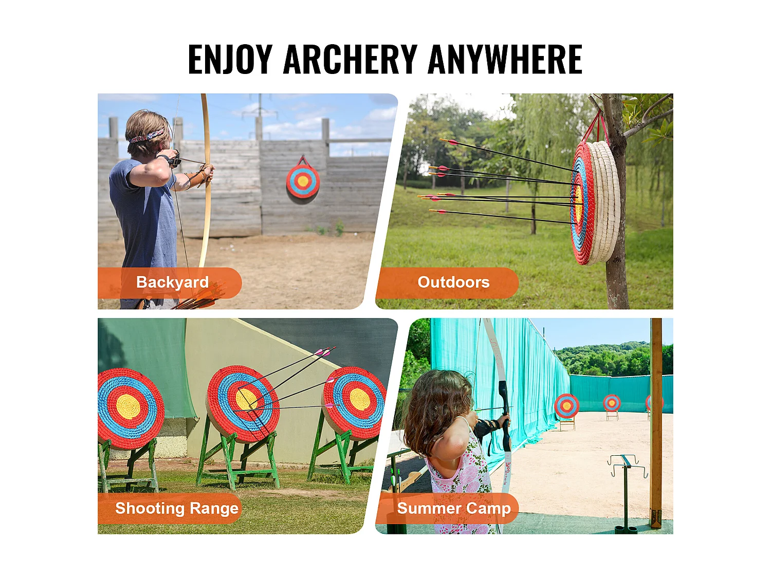 Cible de Tir à l'Arc d'Extérieur SucceBuy, 50,8 cm, Cible de Flèche en Paille Solide pour le Tir à l'Arc