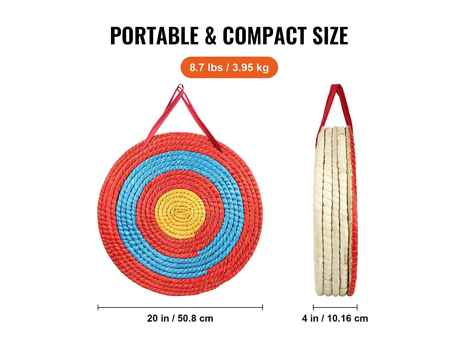 Cible de Tir à l'Arc d'Extérieur SucceBuy, 50,8 cm, Cible de Flèche en Paille Solide pour le Tir à l'Arc
