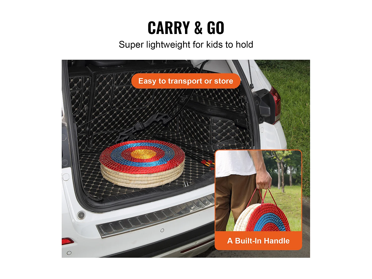 Cible de Tir à l'Arc d'Extérieur SucceBuy, 50,8 cm, Cible de Flèche en Paille Solide pour le Tir à l'Arc