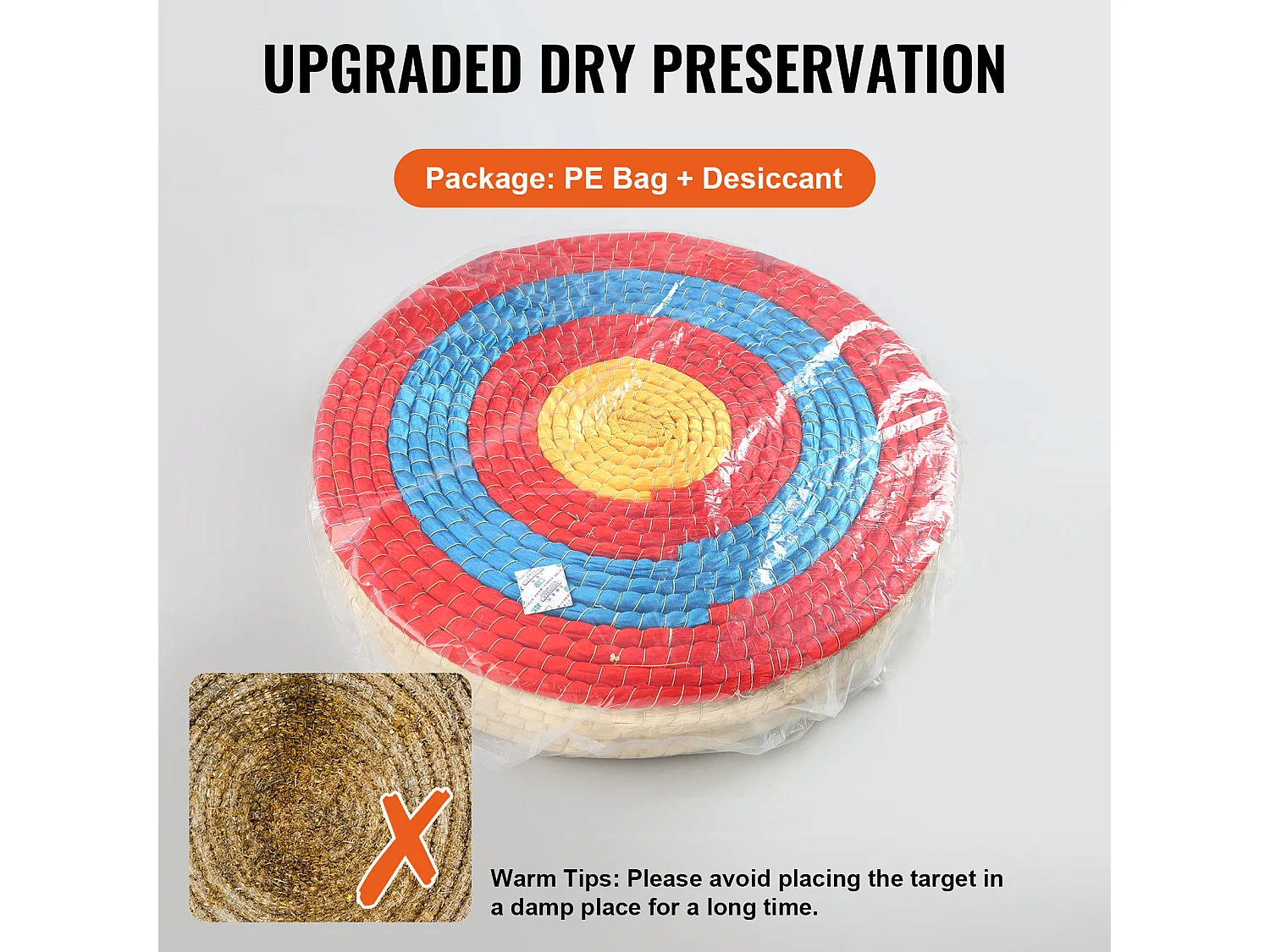 Cible de Tir à l'Arc d'Extérieur SucceBuy, 50,8 cm, Cible de Flèche en Paille Solide pour le Tir à l'Arc