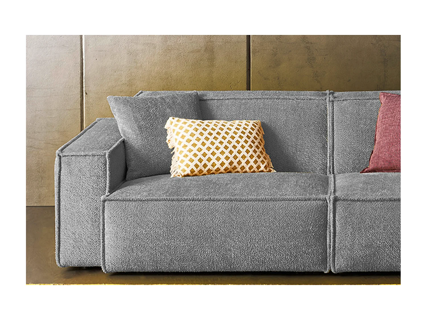 Sofa - Grau Webstoff - SAMU