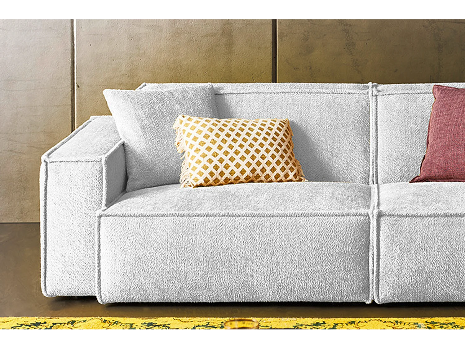 Sofa - Hellgrau Webstoff - SAMU