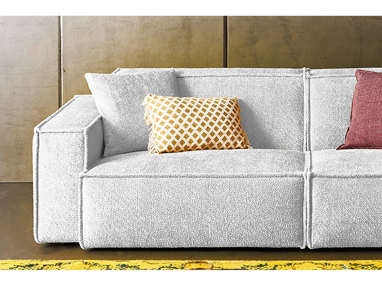 Sofa - Hellgrau Webstoff - SAMU