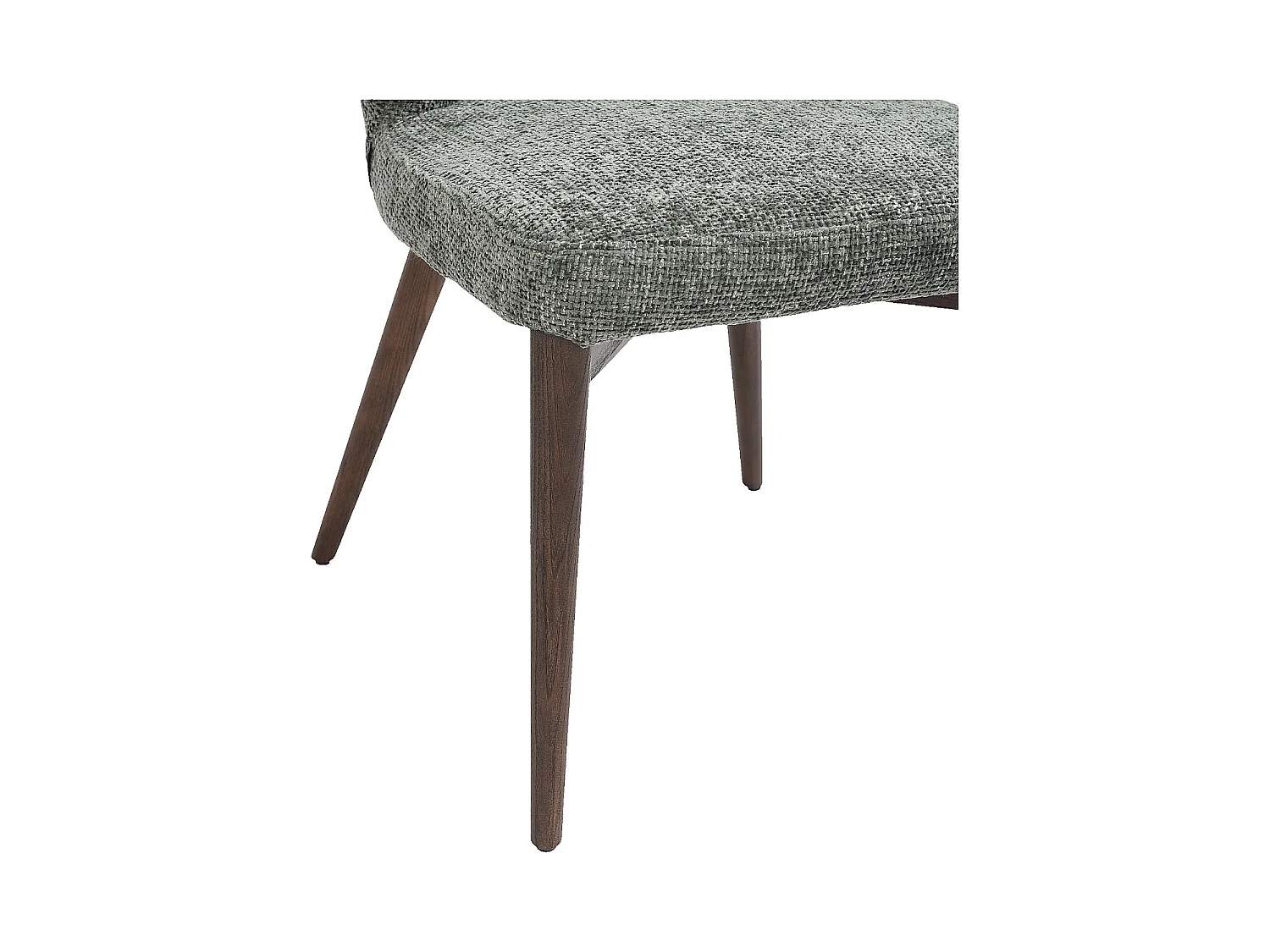 Habitat - Lot de 2 chaises en tissu chenille et bois massif finition noyer - Vert sapin - Luris