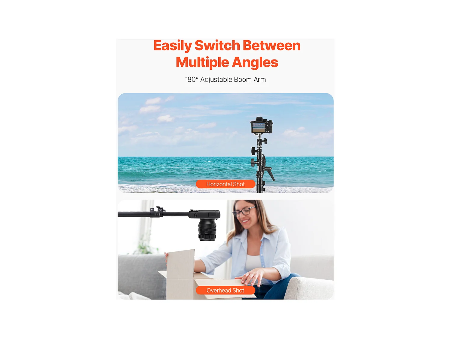 Support d'Éclairage Photographique en Aluminium SucceBuy Rembourré, avec Bras Télescopique, Réglable