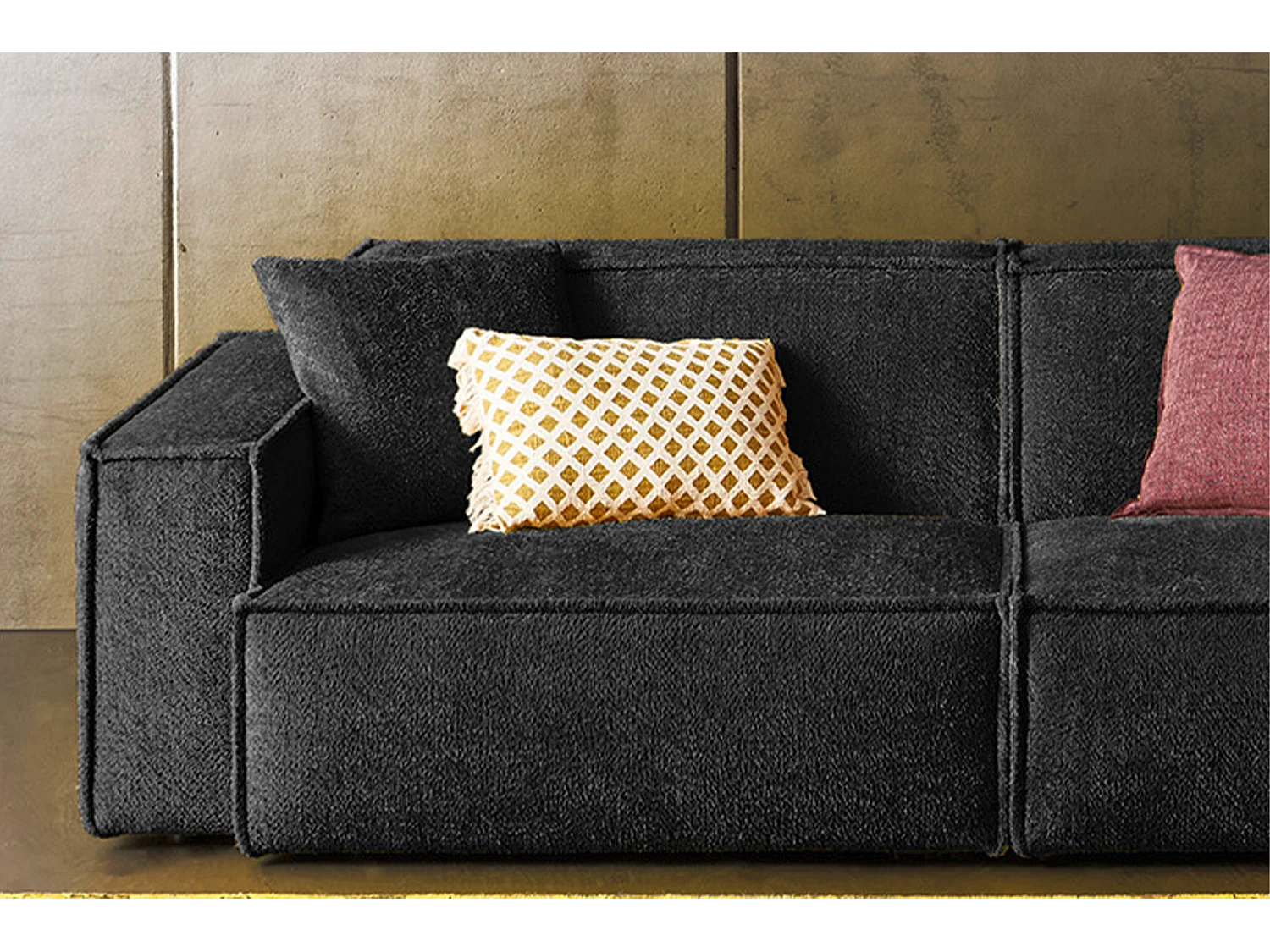 Bank - Zwart Geweven stof - SAMU