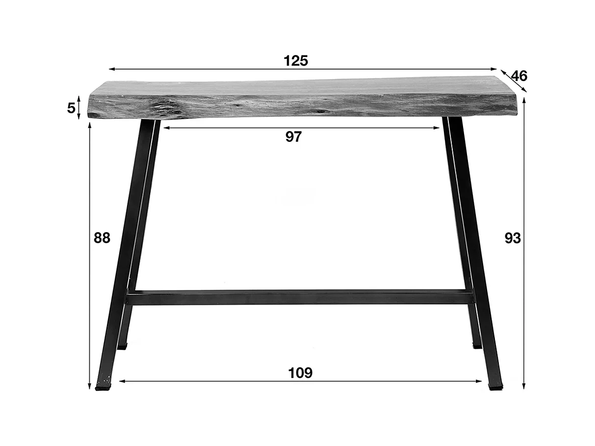 Table de bar - Bois Bois - 125 x 46 cm - DARAT