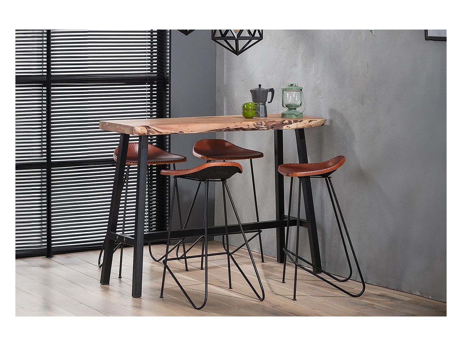 Table de bar - Bois Bois - 125 x 46 cm - DARAT
