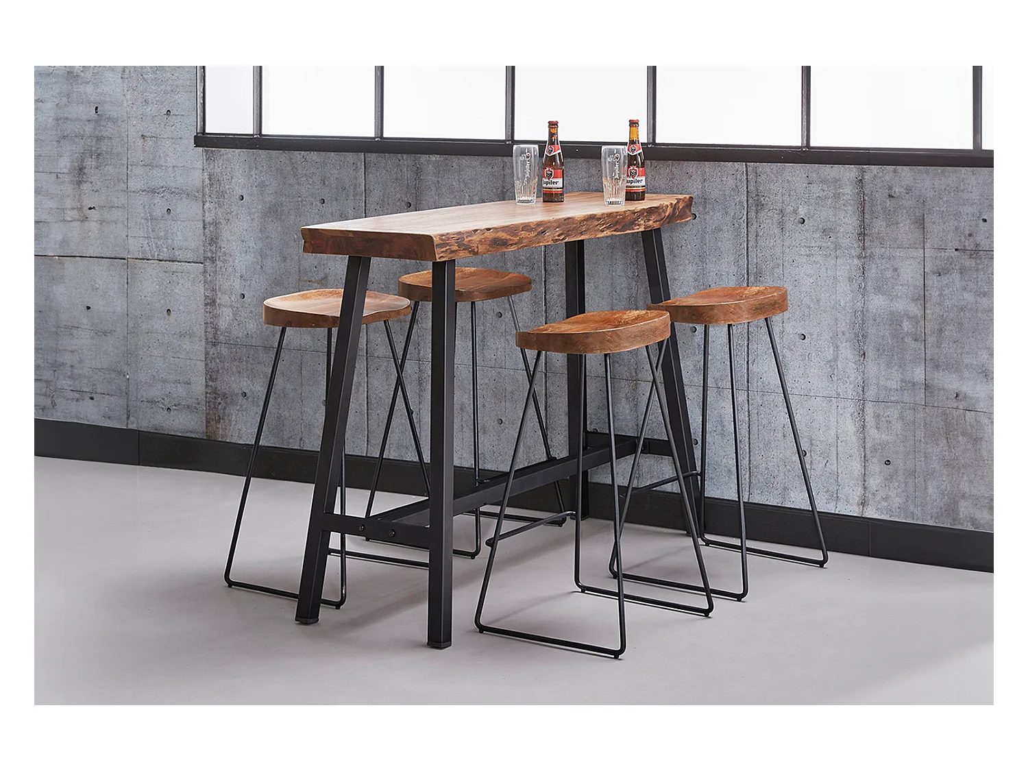 Table de bar - Bois Bois - 125 x 46 cm - DARAT