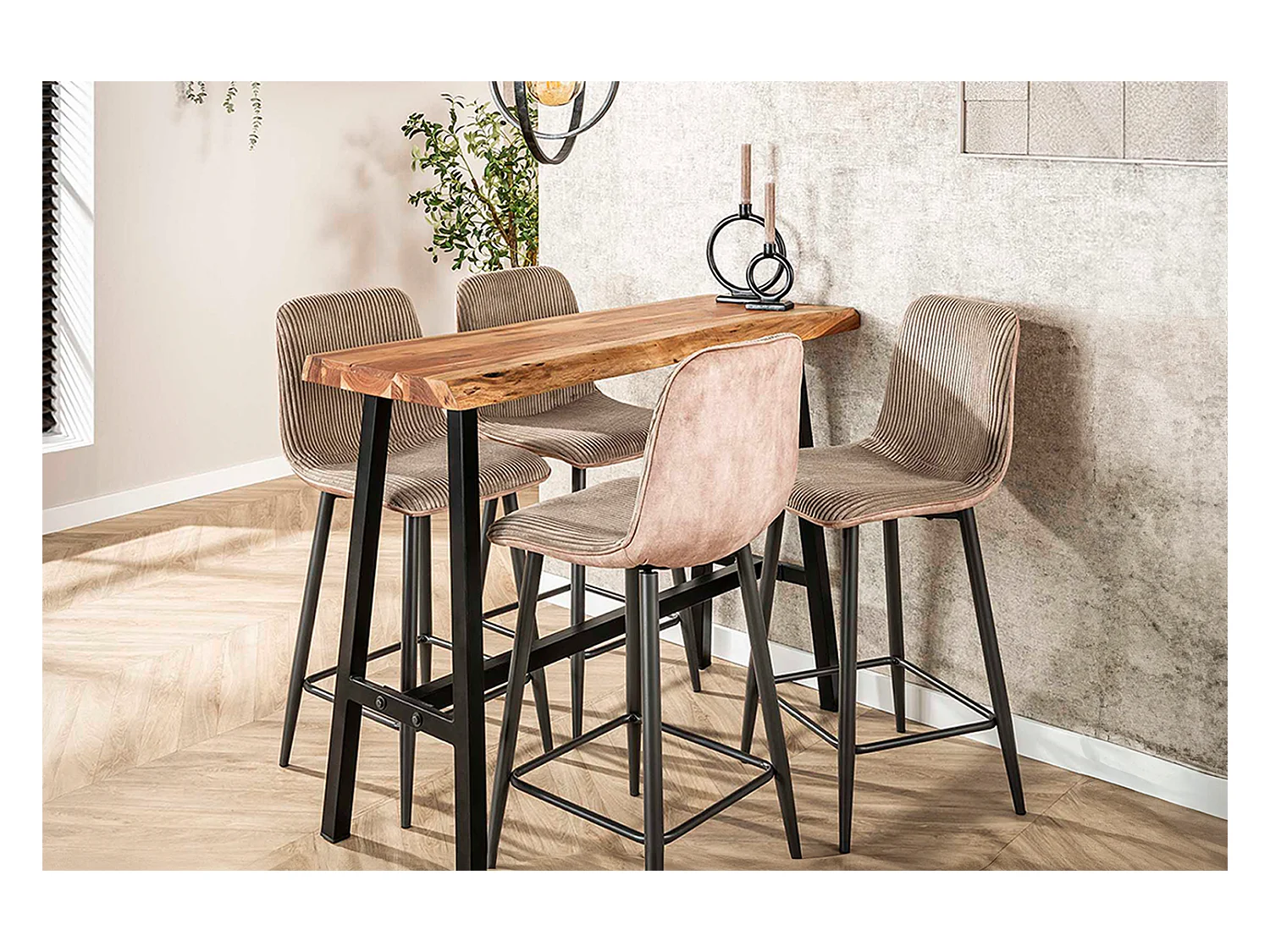 Bartisch - Holz Holz - 125 x 46 cm - DARAT