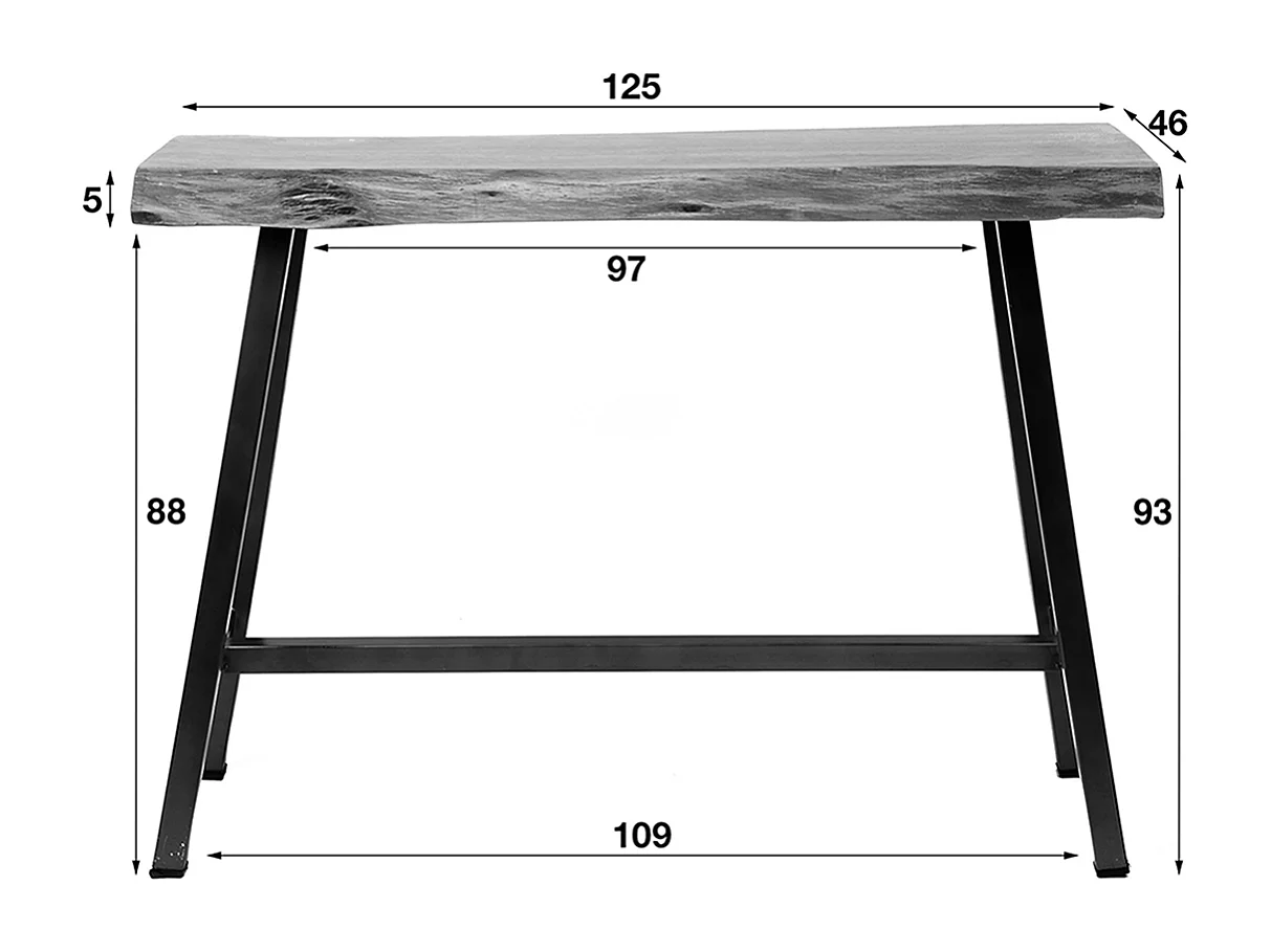 Bartisch - Holz Holz - 125 x 46 cm - DARAT